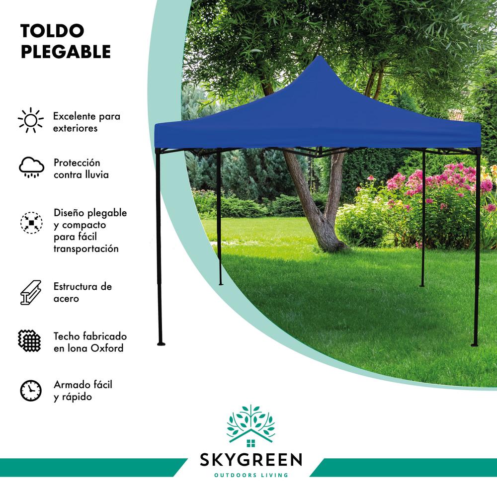 Foto 3 pulgar | Toldo Carpa 3x3 Plegable Sky Green Azul