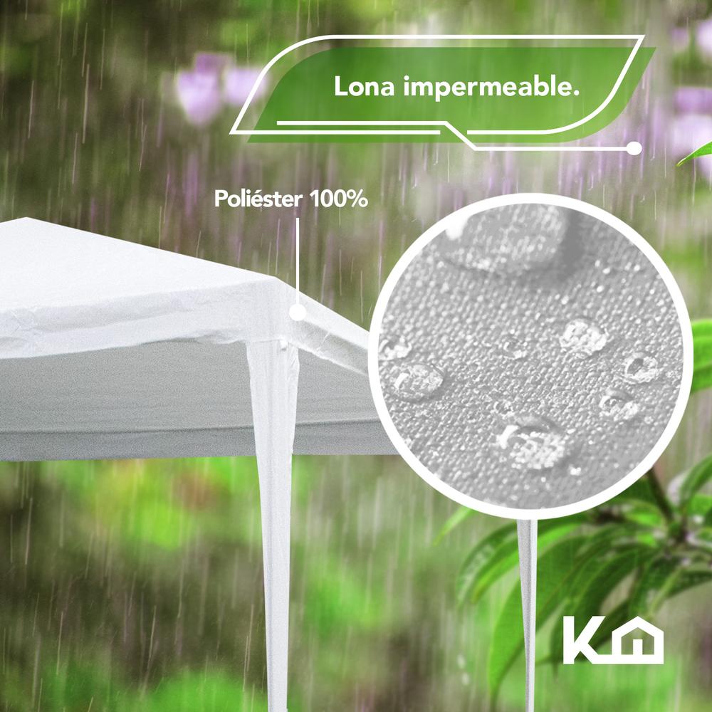 Foto 4 pulgar | Toldo Carpa 3x3 M Impermeable Acero Lona Para Jardin Blanco