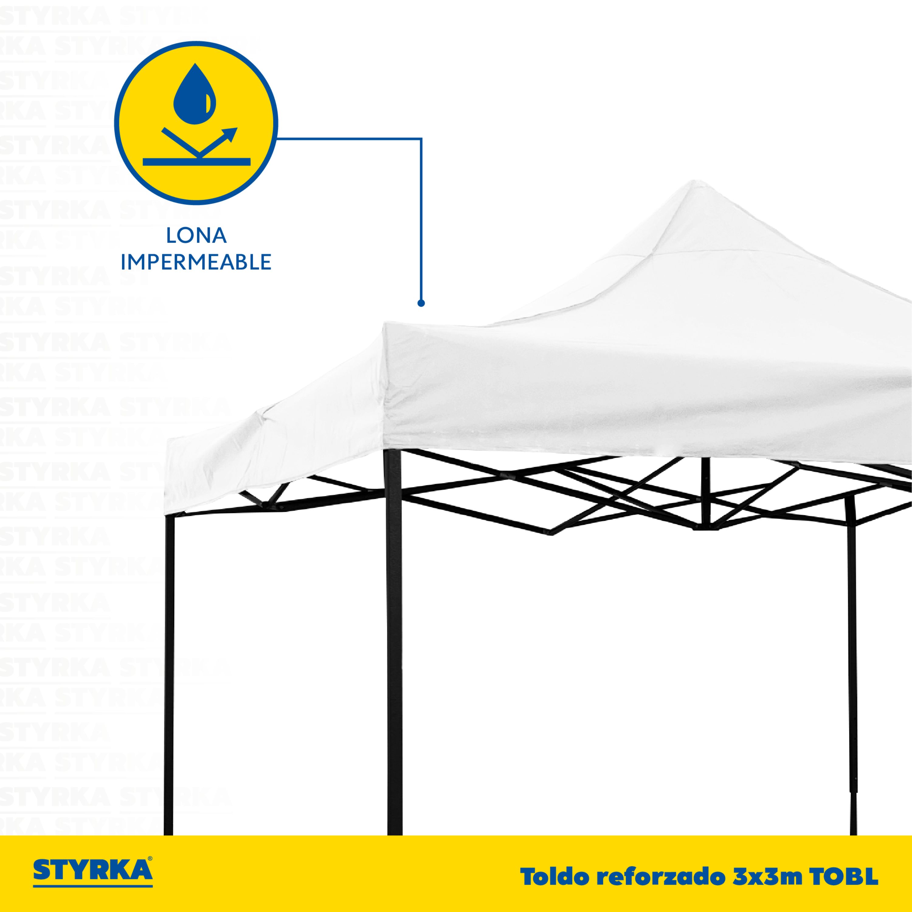 Foto 3 pulgar | Toldo Plegable Styrka TOBL Blanco Impermeable 3x3