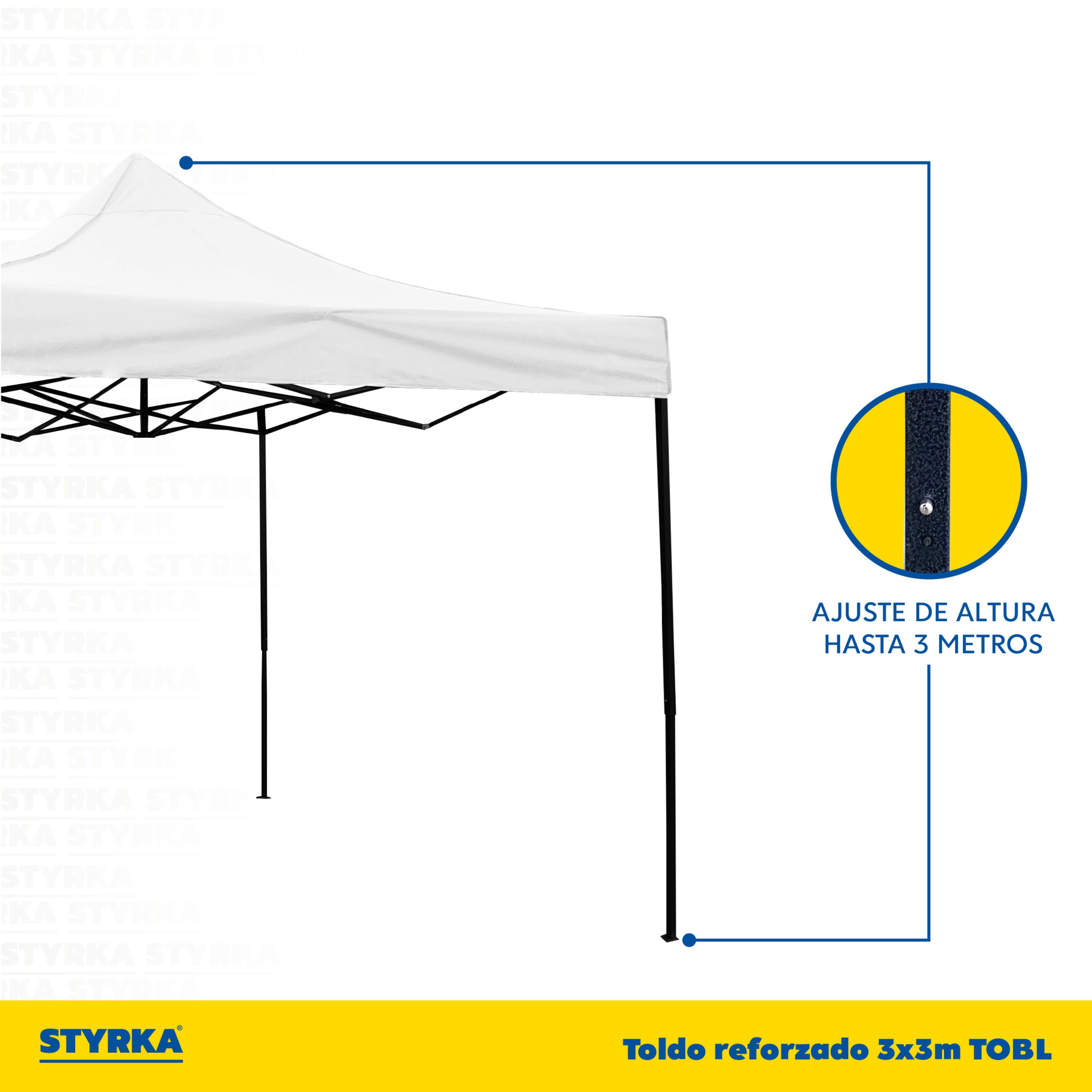 Foto 4 pulgar | Toldo Plegable Styrka TOBL Blanco Impermeable 3x3