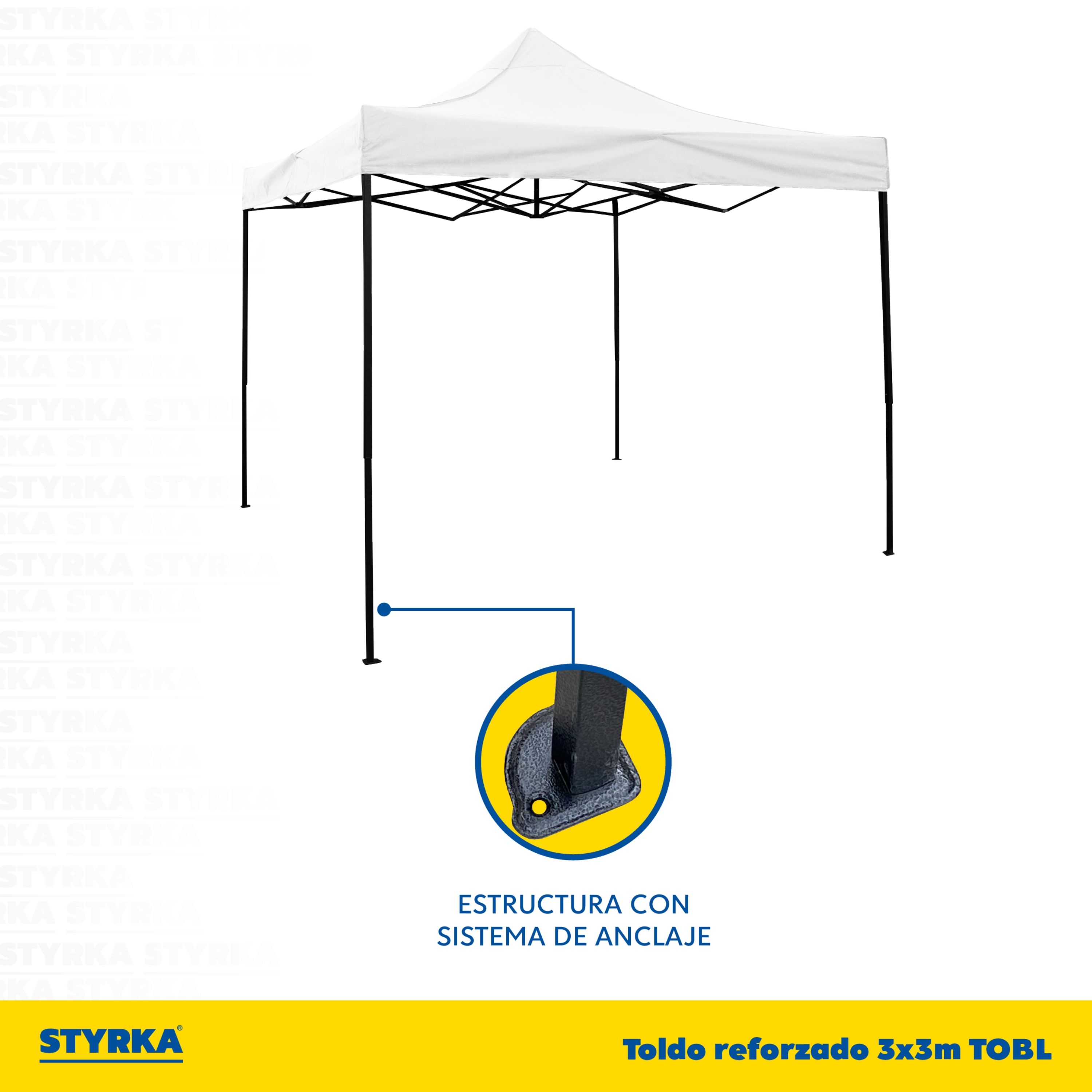 Foto 6 | Toldo Plegable Styrka TOBL Blanco Impermeable 3x3