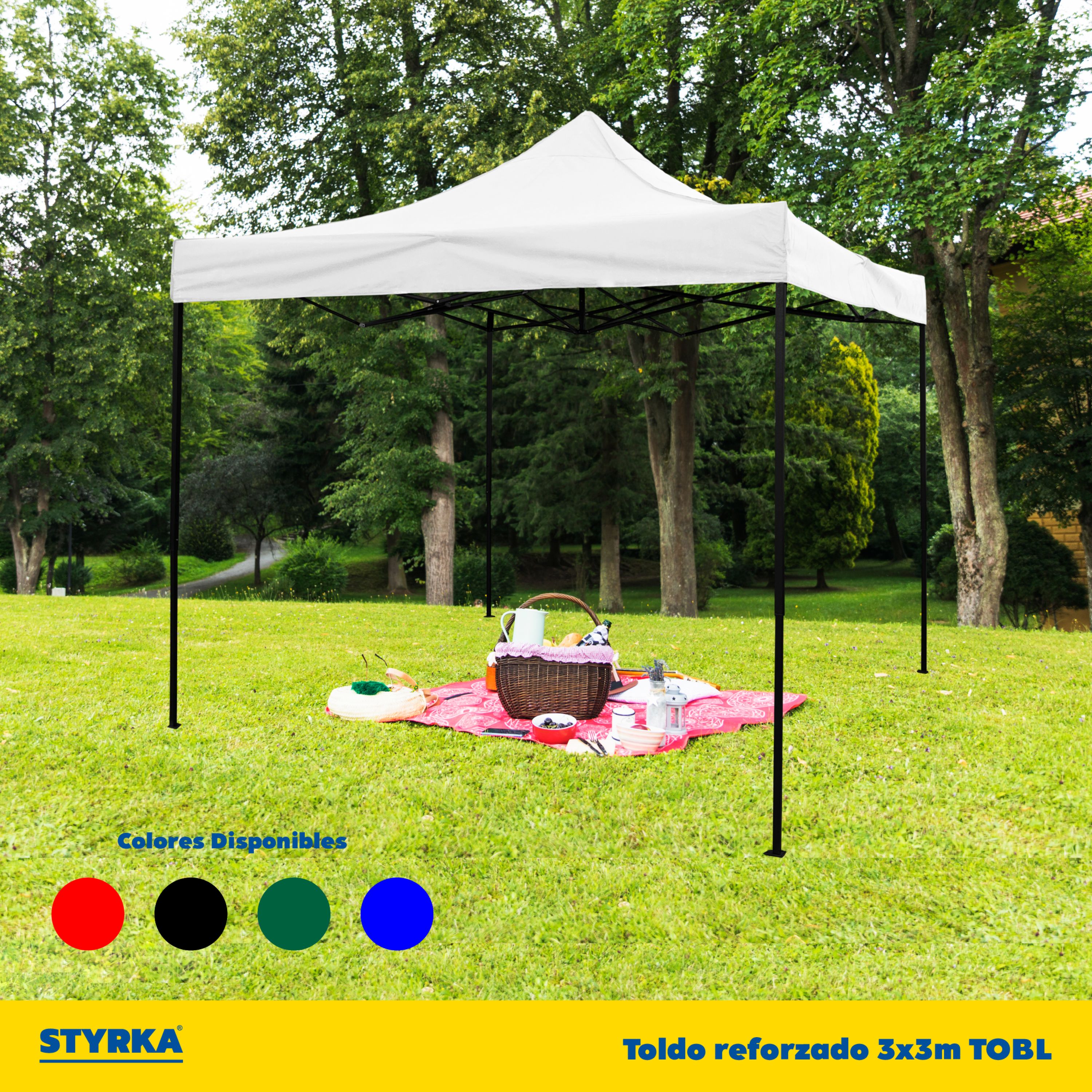 Foto 9 pulgar | Toldo Plegable Styrka TOBL Blanco Impermeable 3x3