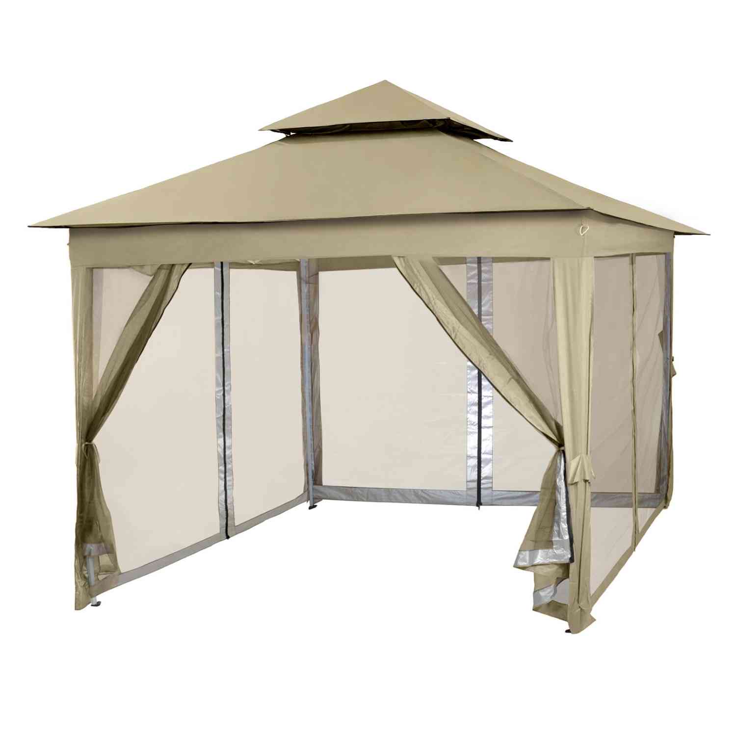 Foto 2 pulgar | Toldo Gazebo Rack & Pack Pergola 3.3X3.3M con Paredes para Jardín Impermeable Beige