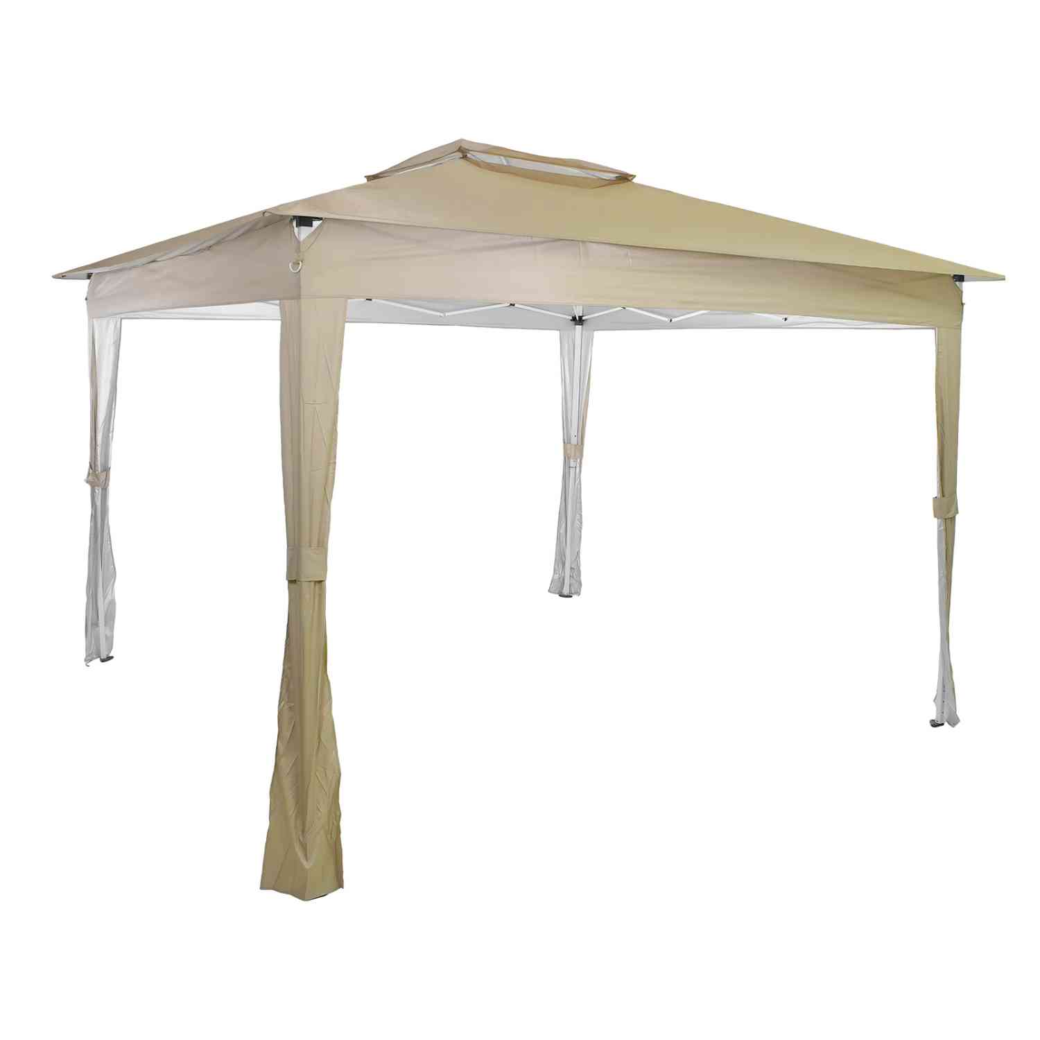 Foto 4 pulgar | Toldo Gazebo Rack & Pack Pergola 3.3X3.3M con Paredes para Jardín Impermeable Beige