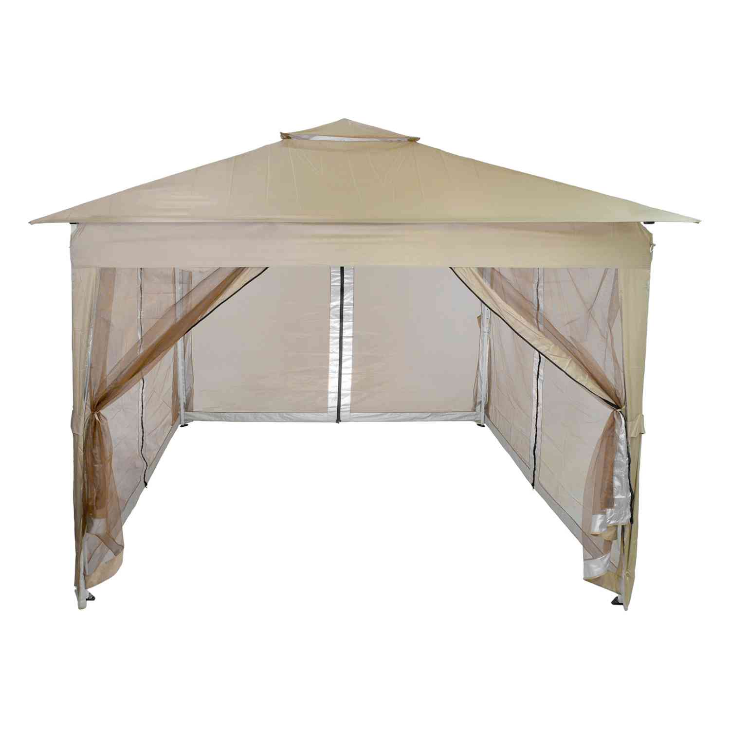 Foto 6 pulgar | Toldo Gazebo Rack & Pack Pergola 3.3X3.3M con Paredes para Jardín Impermeable Beige