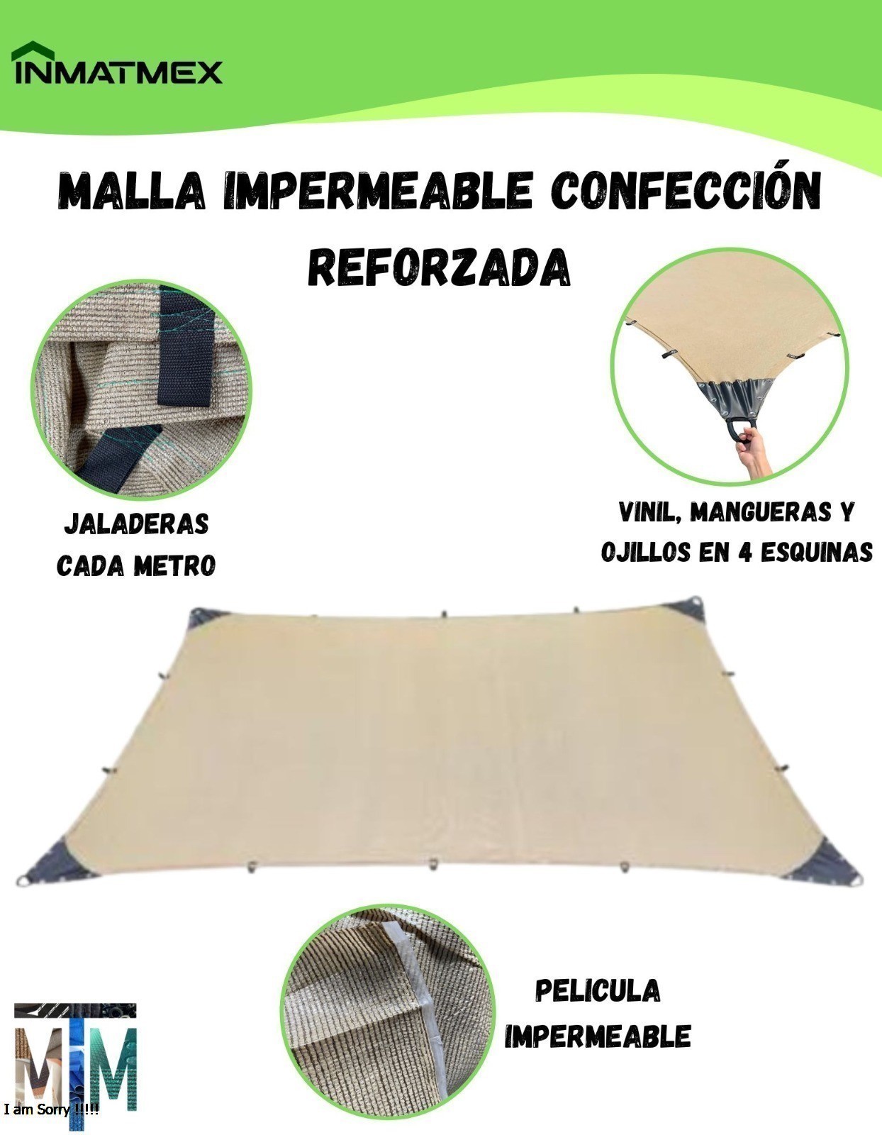 Foto 4 pulgar | Malla Impermeable 3x6 Beige