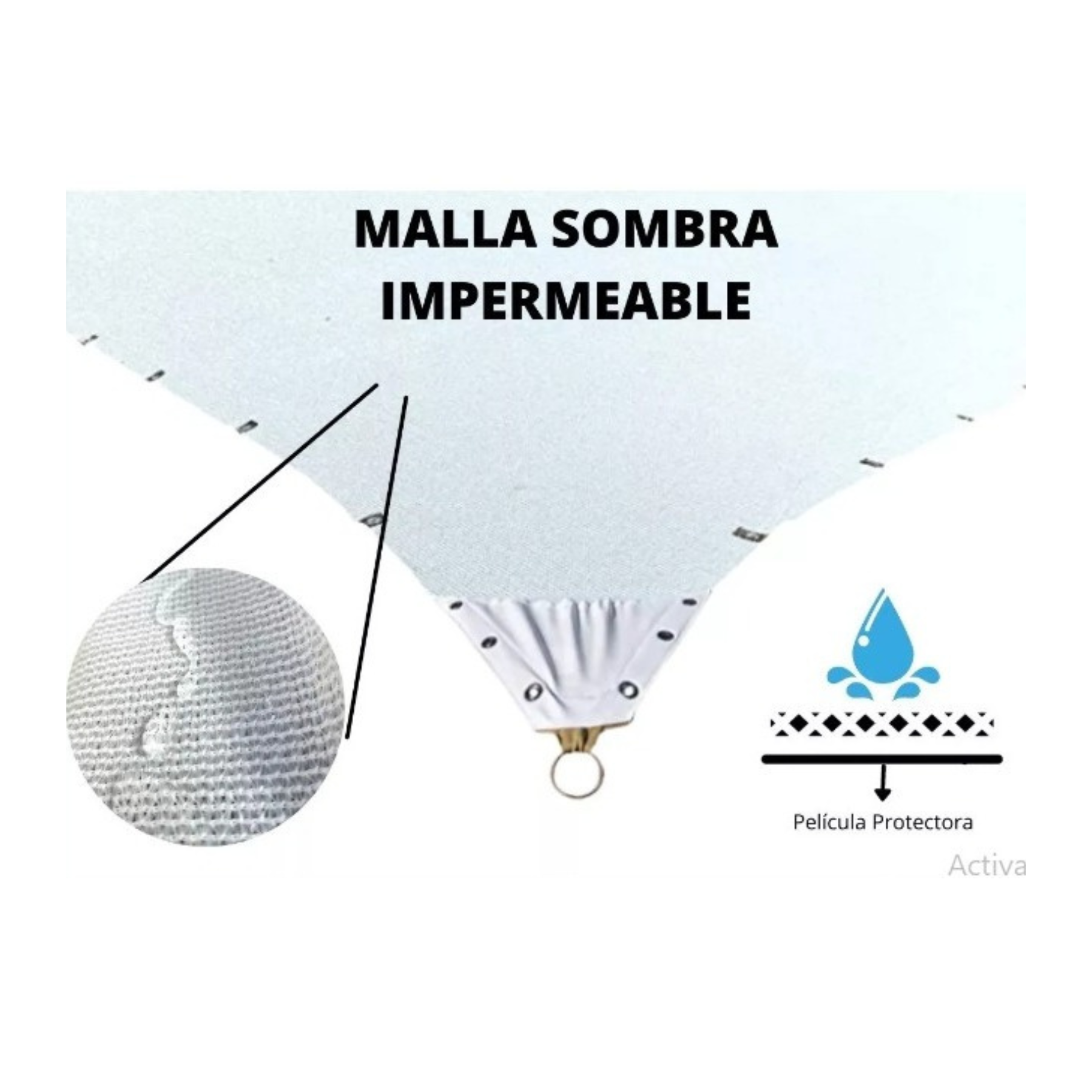 Foto 3 pulgar | Malla Impermeable 4x10 Blanca