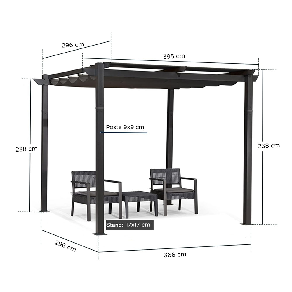 Foto 3 pulgar | Toldo Tipo Pergola 3 X 4 Metros Gris Marca Vanlig