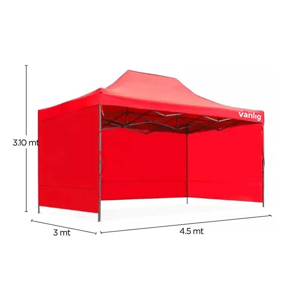 Foto 4 pulgar | Toldo Vanlig Rojo 3x4.5 m Plegable con Paredes y Techo