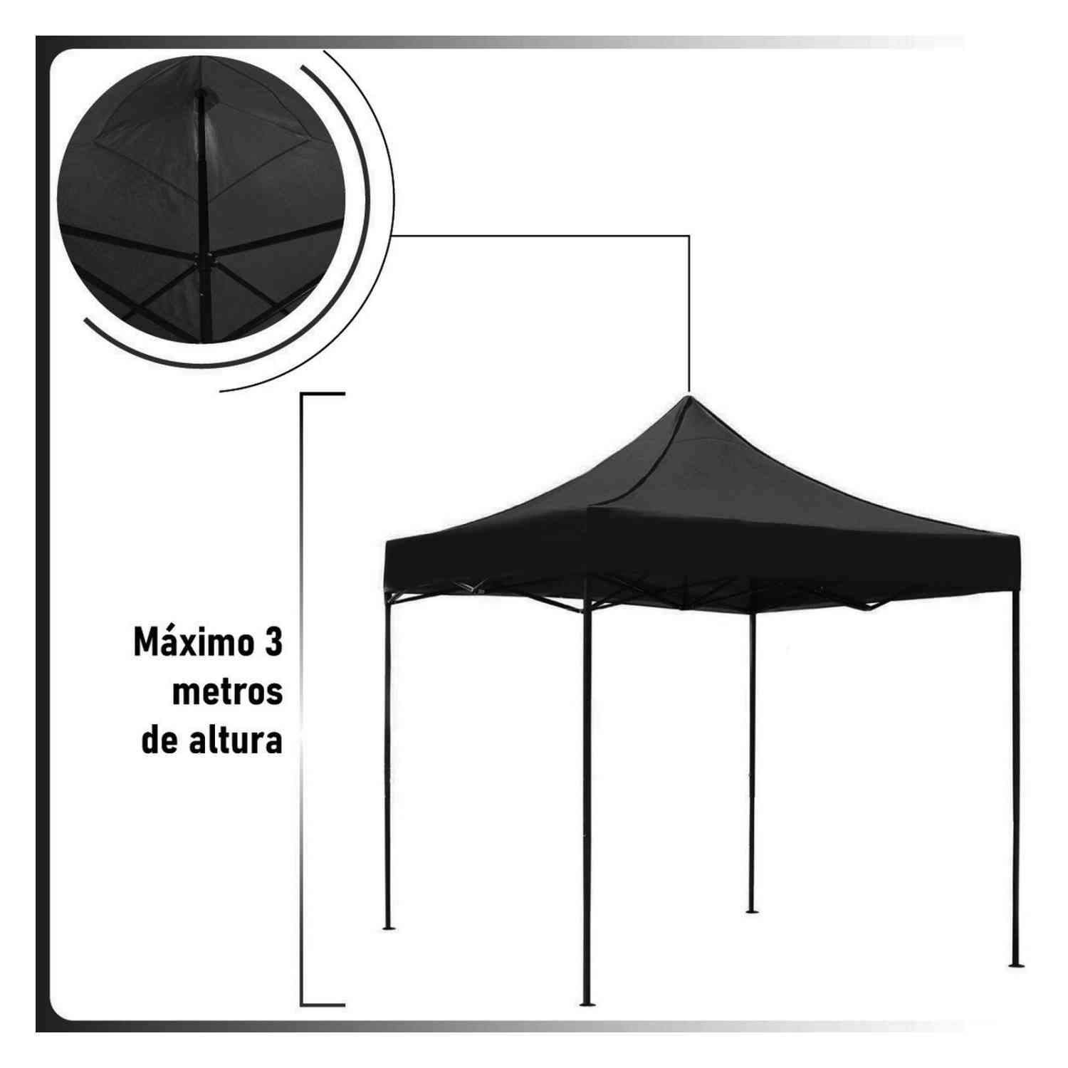 Foto 3 pulgar | Toldo Jardimex Negro con Mesa Plegable