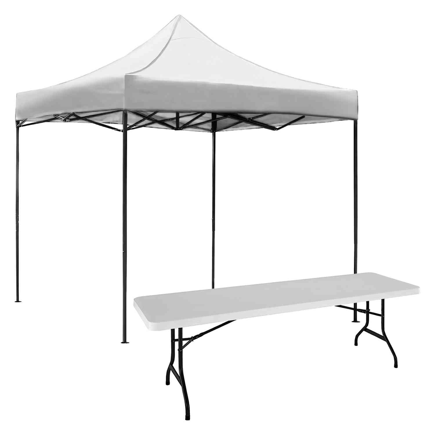 Foto 2 pulgar | Kit Jardimex Toldo Carpa 3x3 Blanco más Mesa Plegable 1.80 m