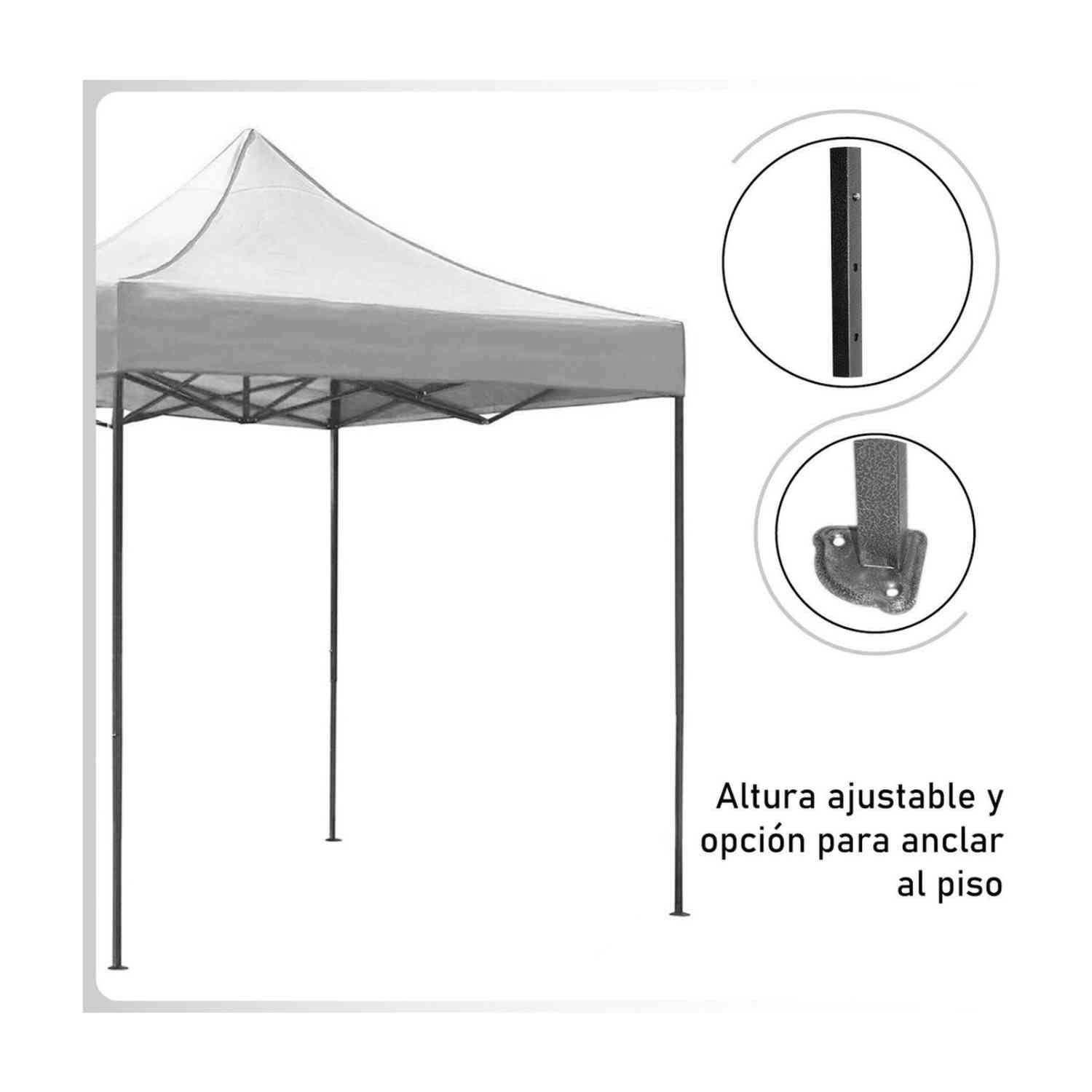 Foto 3 pulgar | Kit Jardimex Toldo Carpa 3x3 Blanco más Mesa Plegable 1.80 m