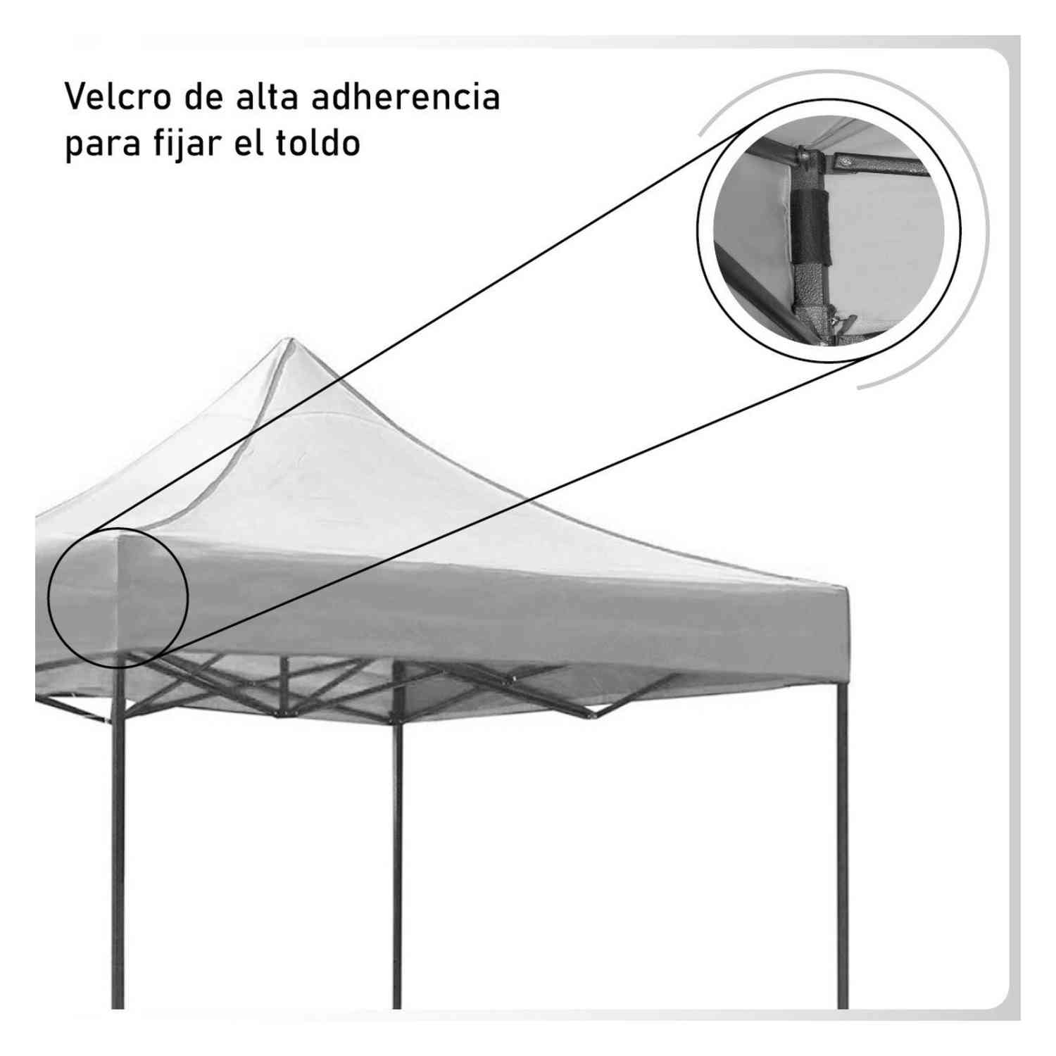 Foto 5 pulgar | Kit Jardimex Toldo Carpa 3x3 Blanco más Mesa Plegable 1.80 m