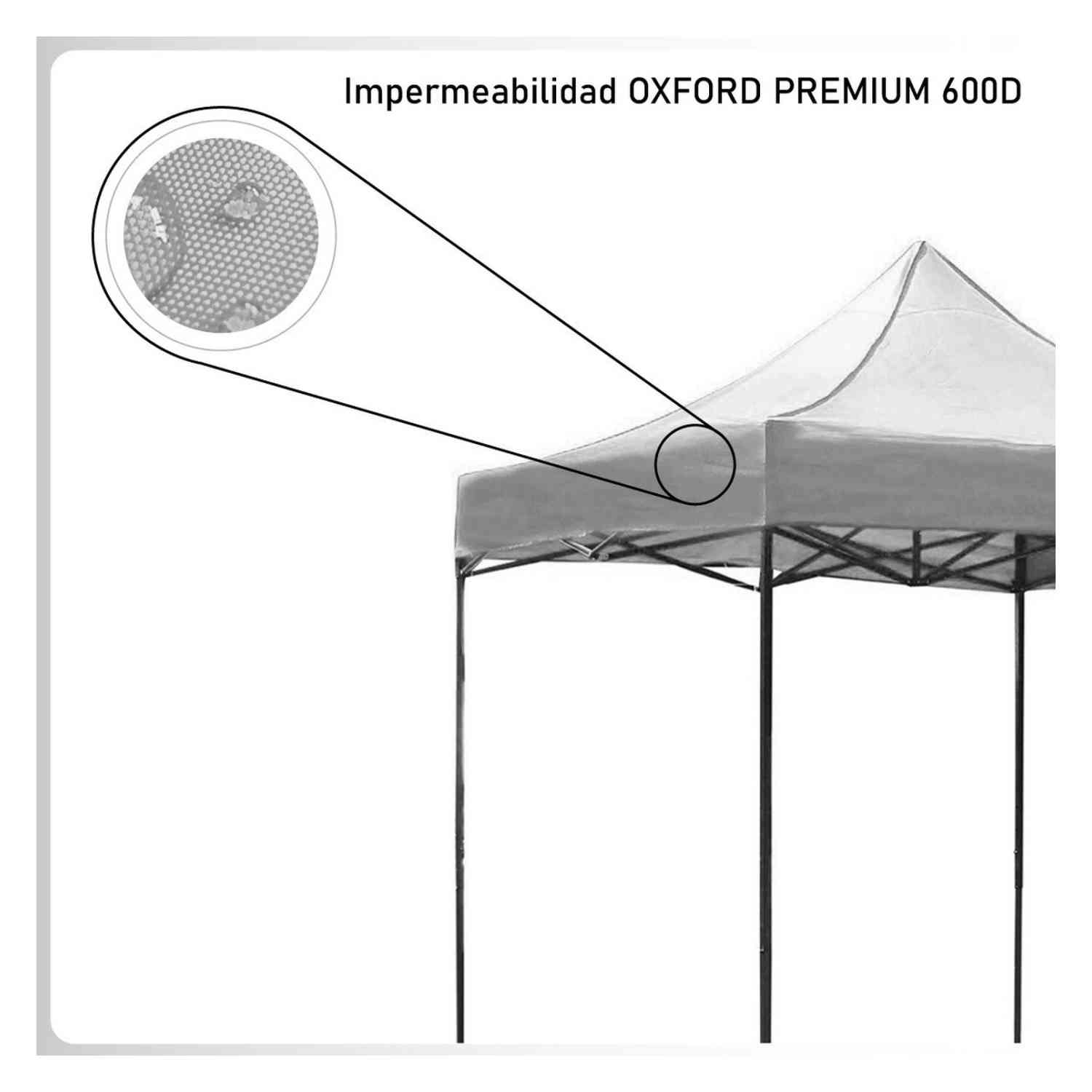 Foto 6 pulgar | Kit Jardimex Toldo Carpa 3x3 Blanco más Mesa Plegable 1.80 m