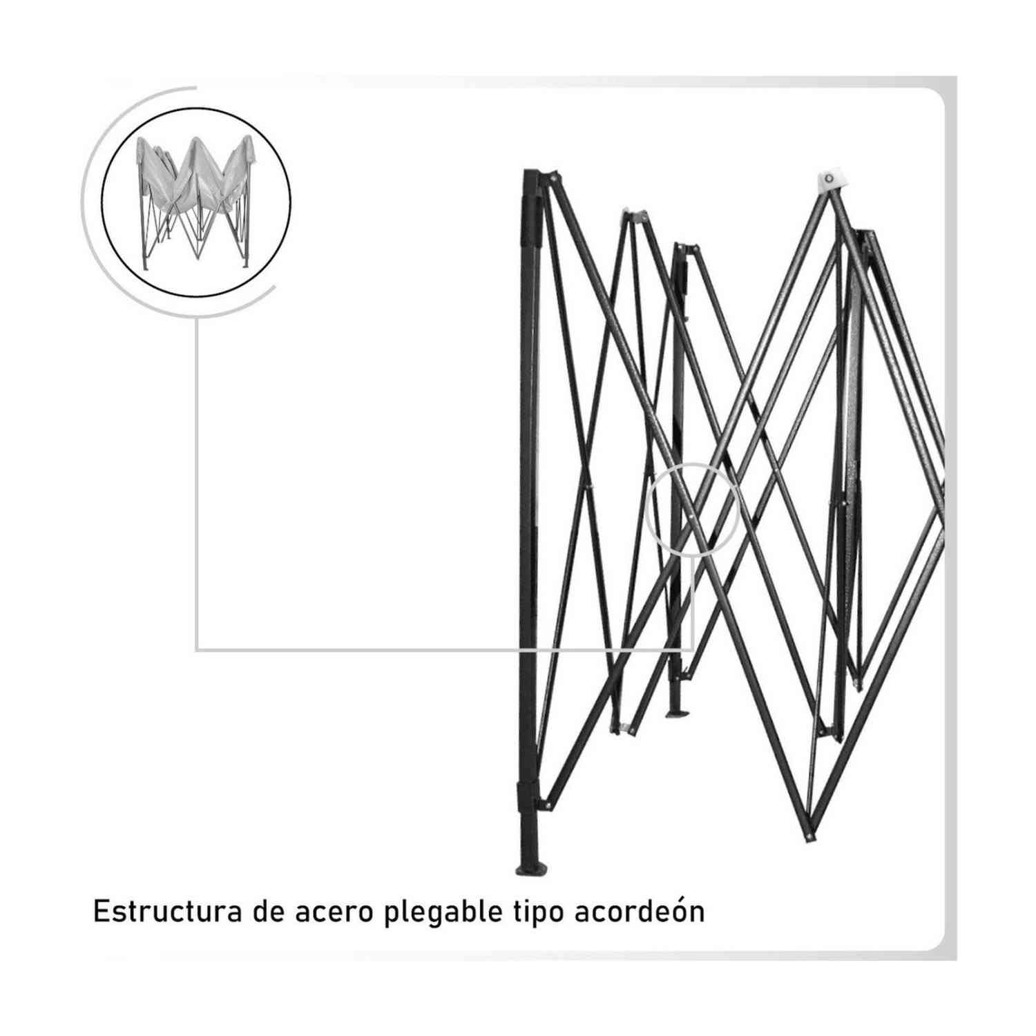 Foto 7 pulgar | Kit Jardimex Toldo Carpa 3x3 Blanco más Mesa Plegable 1.80 m