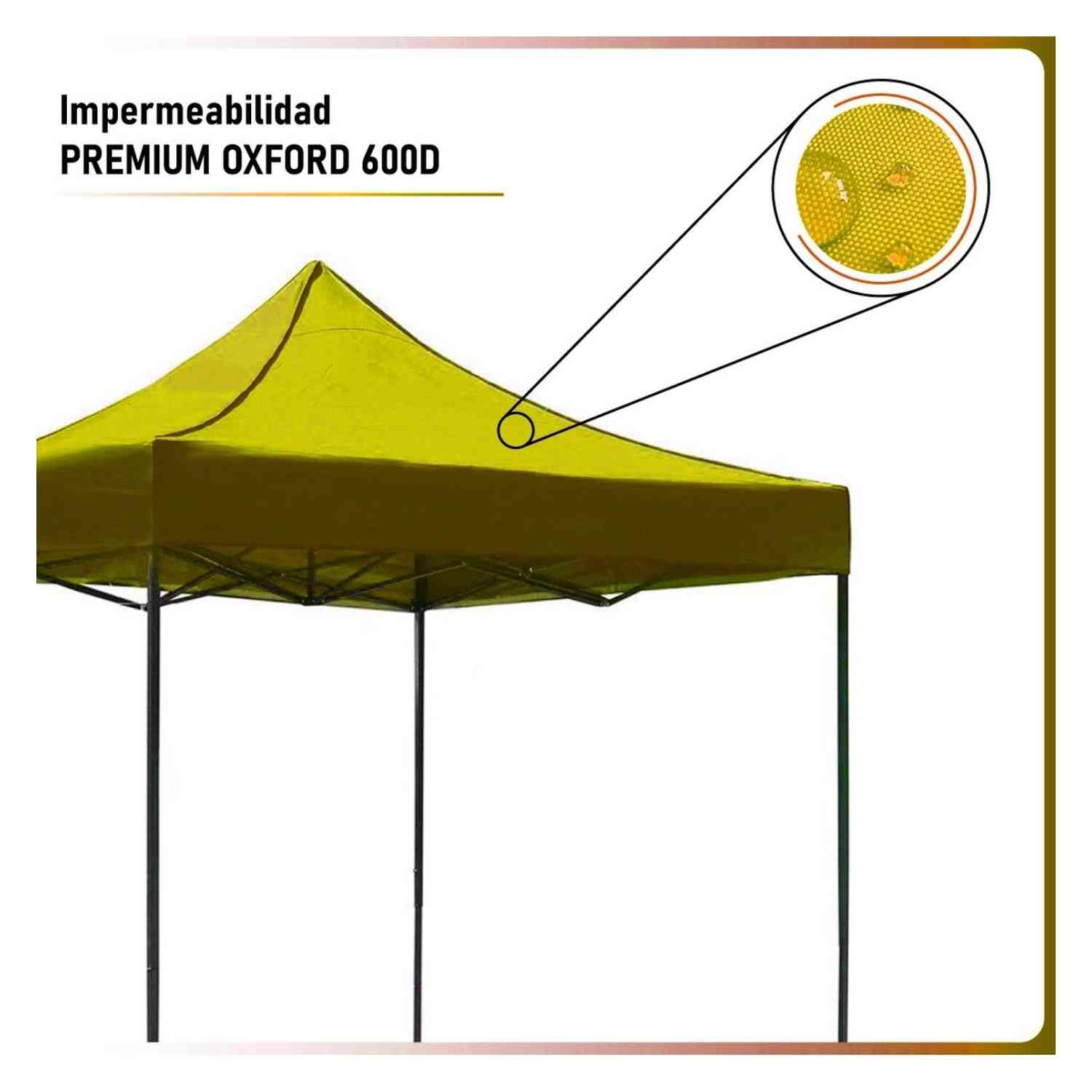 Foto 3 pulgar | Kit Toldo Carpa 3x3 Amarillo + Mesa Plegable 1.80 m Jardín Exterior