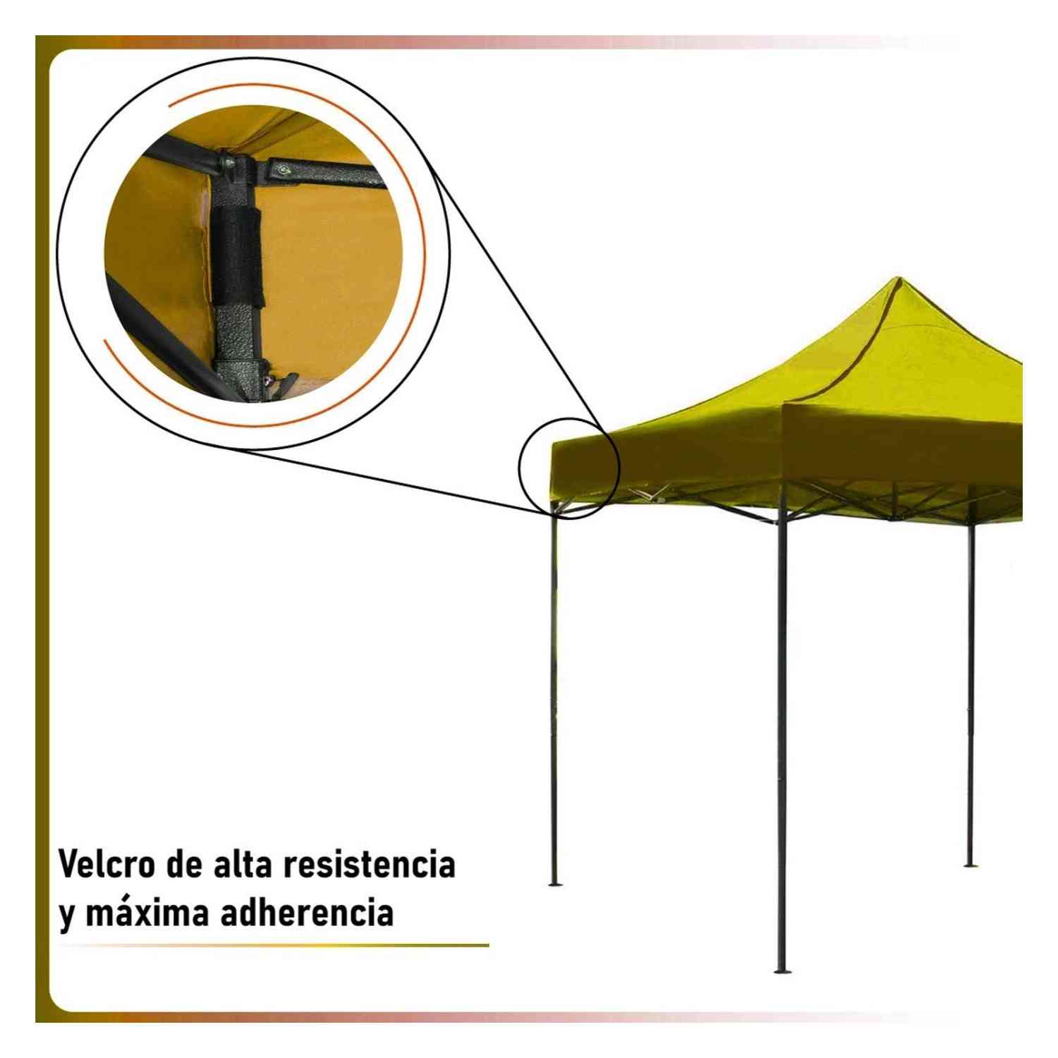 Foto 7 pulgar | Kit Toldo Carpa 3x3 Amarillo + Mesa Plegable 1.80 m Jardín Exterior