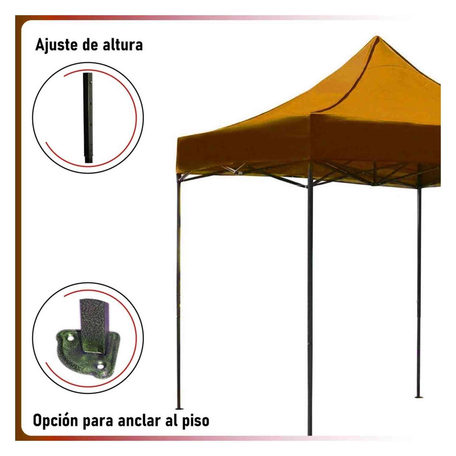 Foto 3 pulgar | Kit Jardimex Toldo Carpa 3x3 Naranja más Mesa Plegable 1.80 m