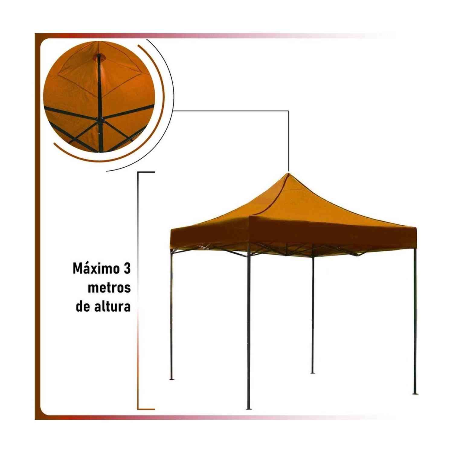 Foto 7 pulgar | Kit Jardimex Toldo Carpa 3x3 Naranja más Mesa Plegable 1.80 m