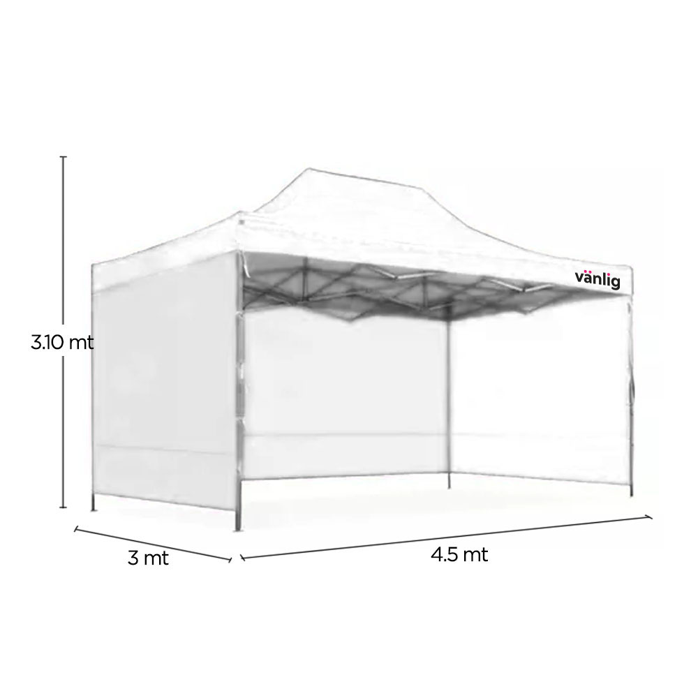 Foto 4 pulgar | Toldo Plegable 3x4.5 m con Paredes y Techo Blanco