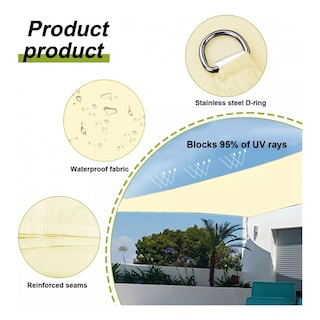 Foto 3 | Toldo Impermeable Con Protección Uv De 3 M X 5 M, Color Beige - Venta Internacional.