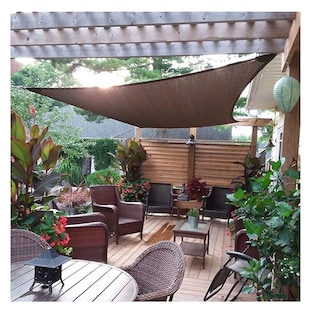 Foto 3 | Malla Sombra 3*4 M 90% Raschel para Jardín Reforzada Espesar Café