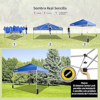 Foto 3 | Toldo Carpa Impermeable Plegable Acero 3x3m Bolsa De Peso Eo Safe Imports Esi-16374 Multicolor