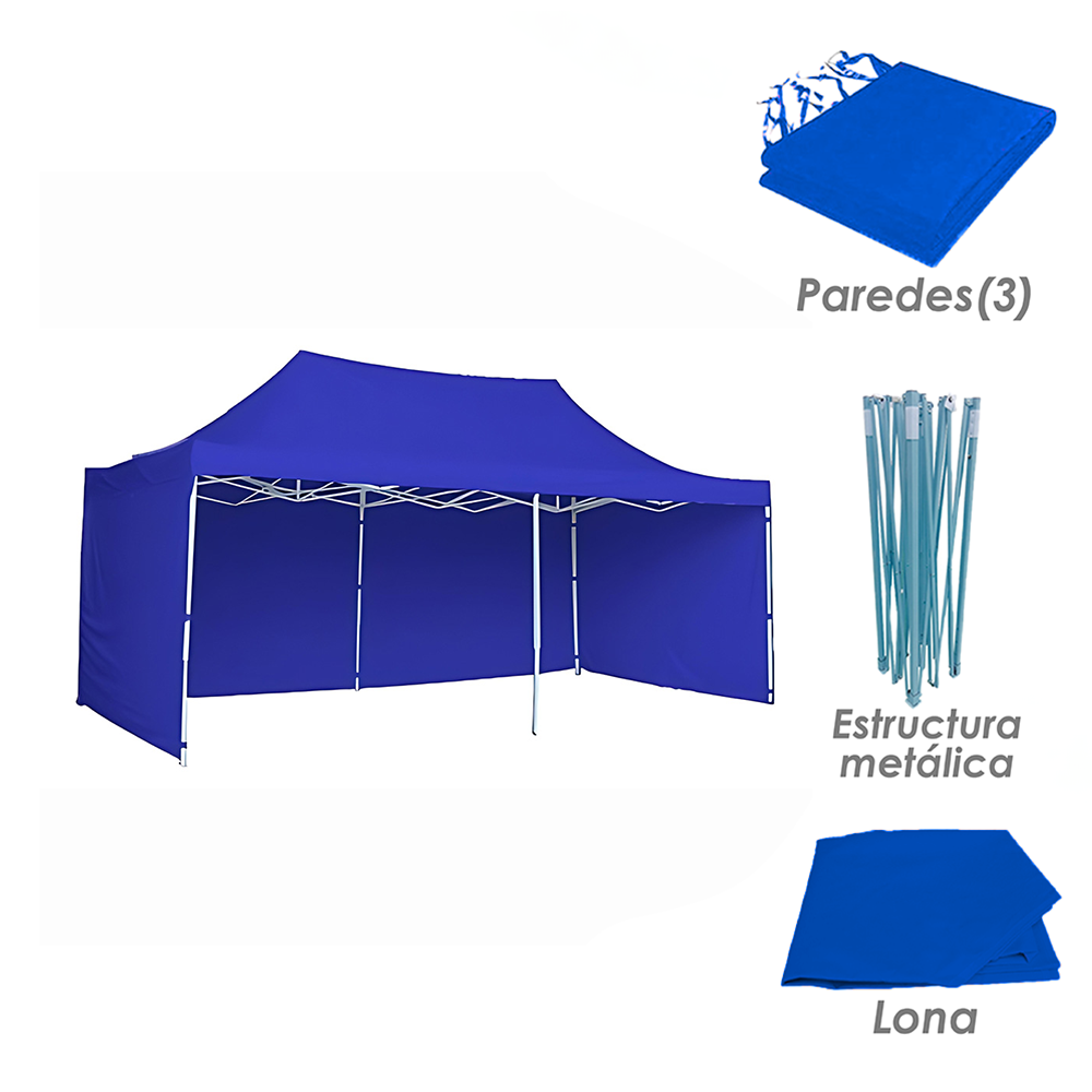 Foto 4 pulgar | Toldo Plegable Ilios Innova con Paredes 3x6 Azul