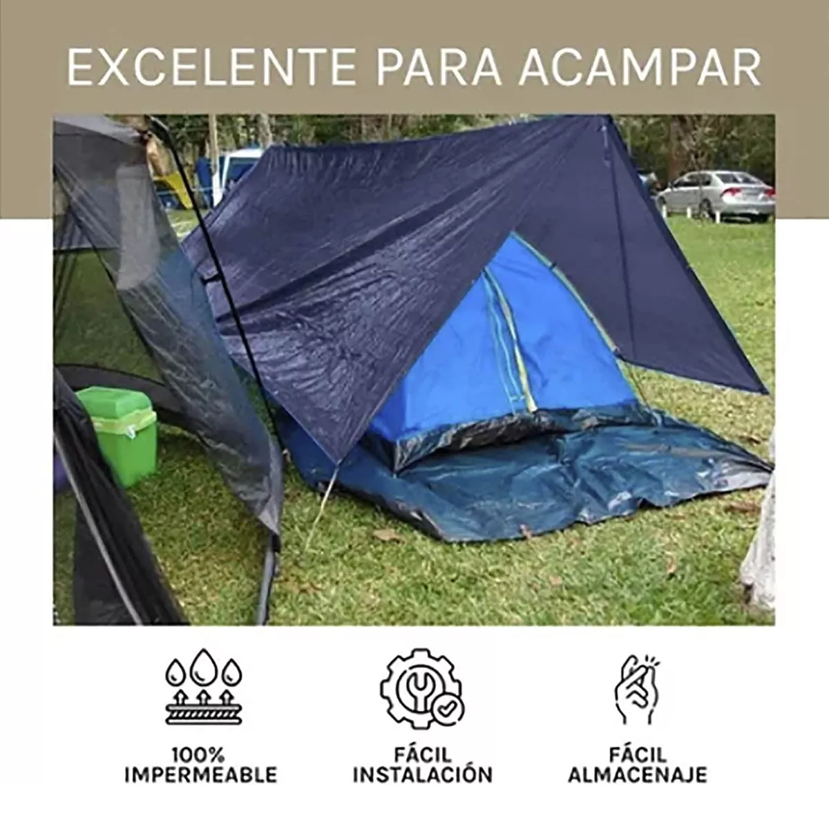 Foto 3 pulgar | Lona Polietileno 4m X 6m Reforzada Impermeable Proteccion Uv Eo Safe Imports Esi-17281 Negro