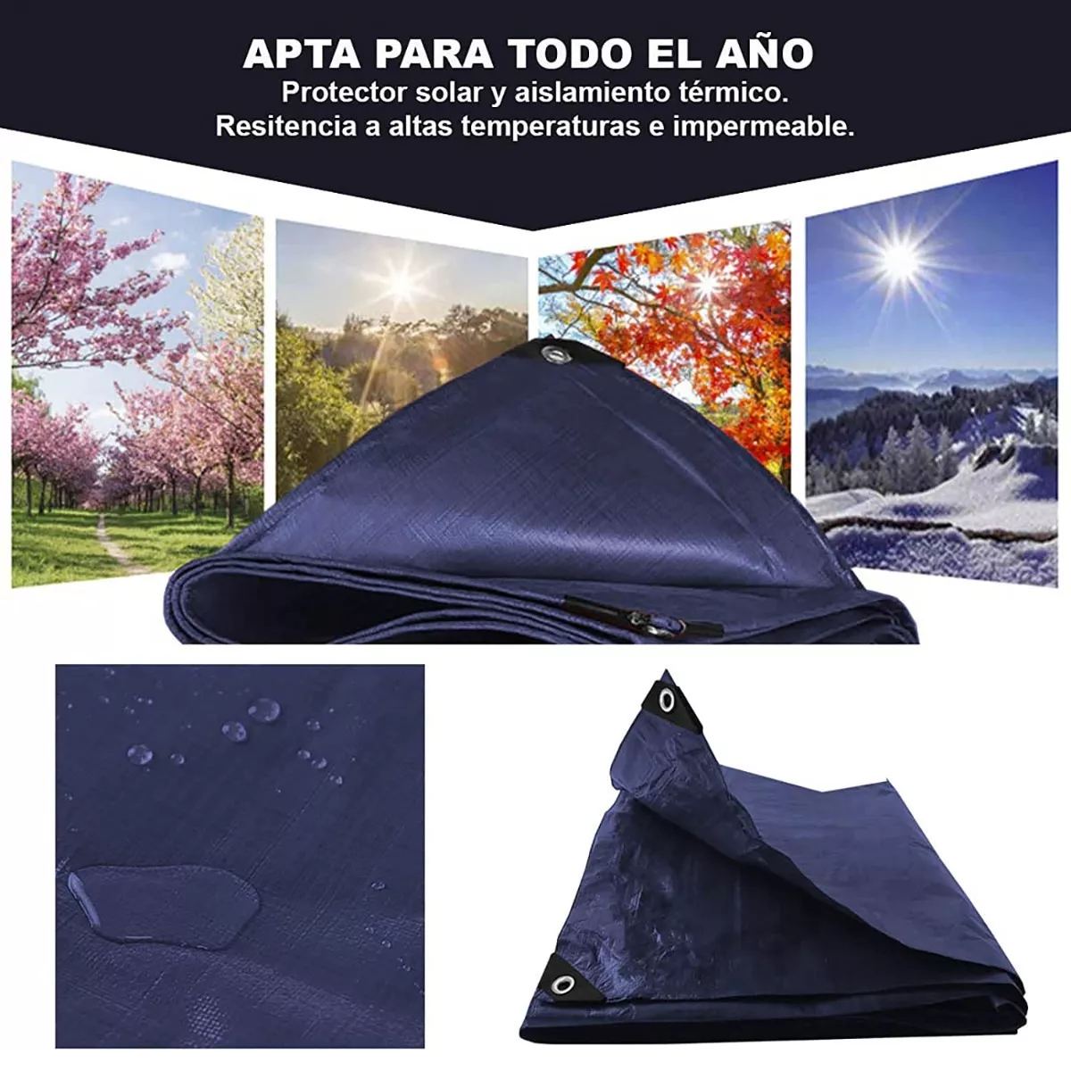 Foto 4 pulgar | Lona Polietileno 4m X 6m Reforzada Impermeable Proteccion Uv Eo Safe Imports Esi-17281 Negro