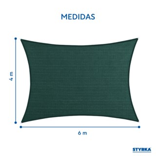Foto 4 | Malla Sombra Styrka Raschel 90% 6x4 M Color Verde