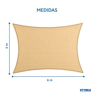 Foto 4 | Malla Sombra Styrka Raschel 90% 6x4 M Color Beige