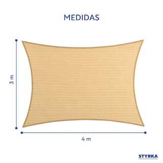Foto 4 | Malla Sombra Styrka Raschel 90% 3x4 M Color Beige