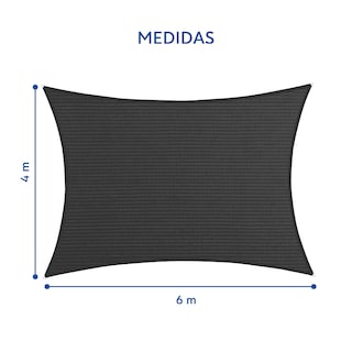 Foto 4 | Malla Sombra Styrka Raschel 90% 6x4 M Color Negro