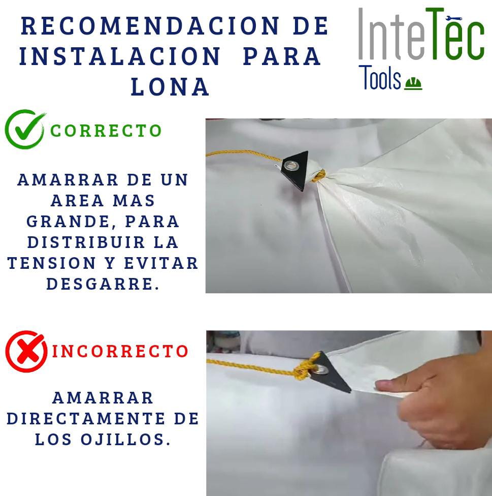 Foto 2 | Lona Reforzada Tricapa Impermeable 5.10 Metros X 7.20 Metros Color Blanco