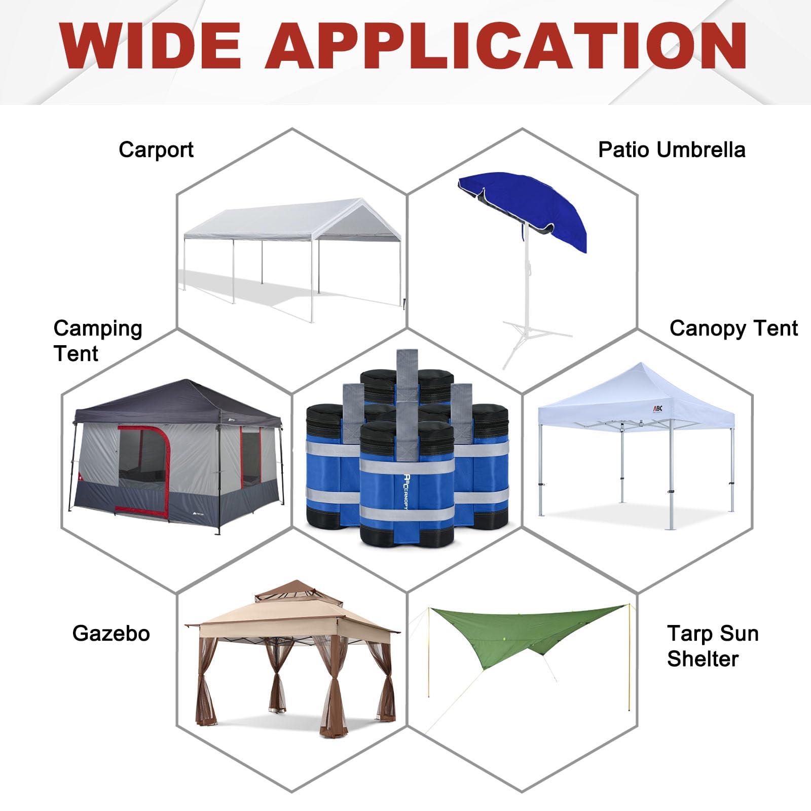 Foto 6 | Sacos De Arena Con Toldo Abccanopy Para Refugios Instantáneos De 63,5 Kg (azules) - Venta Internacional.
