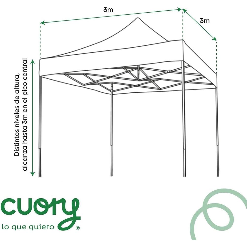 Foto 6 pulgar | Toldo Cuory Cuorpi2 Reforzado 3x3 m sin Pared