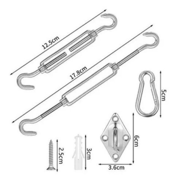 Foto 3 pulgar | Kit De Anclaje Para Toldo De Vela, Acero Inoxidable 304 - Venta Internacional.