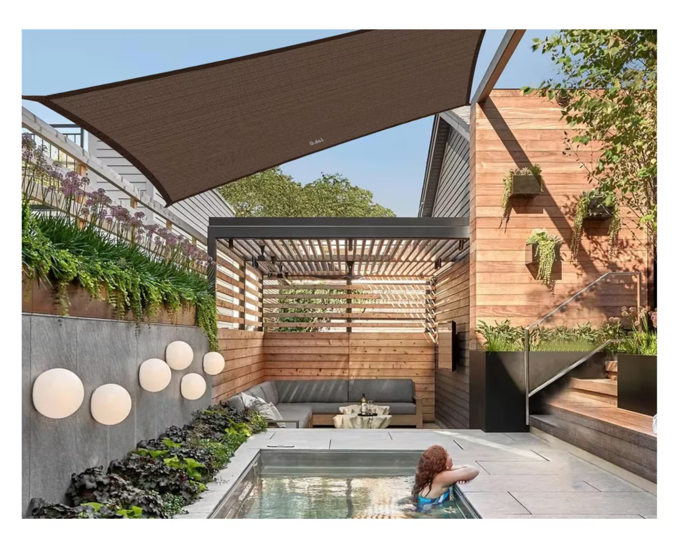 Foto 2 | Malla Sombra 3*4 M 90% Raschel Para Jardin Reforzada Espesar Cafe