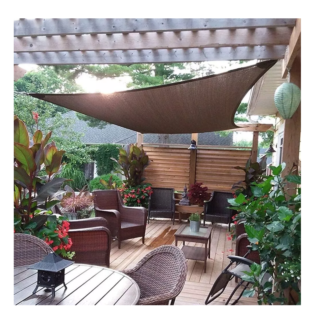 Foto 4 pulgar | Malla Sombra 3*4 M 90% Raschel Para Jardin Reforzada Espesar Cafe