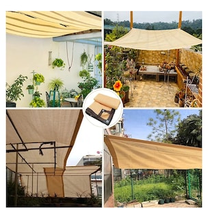 Foto 3 | Malla Sombra Exteriores Con Cuerda Lab.g 6 X 4 M 95% Uv Beige