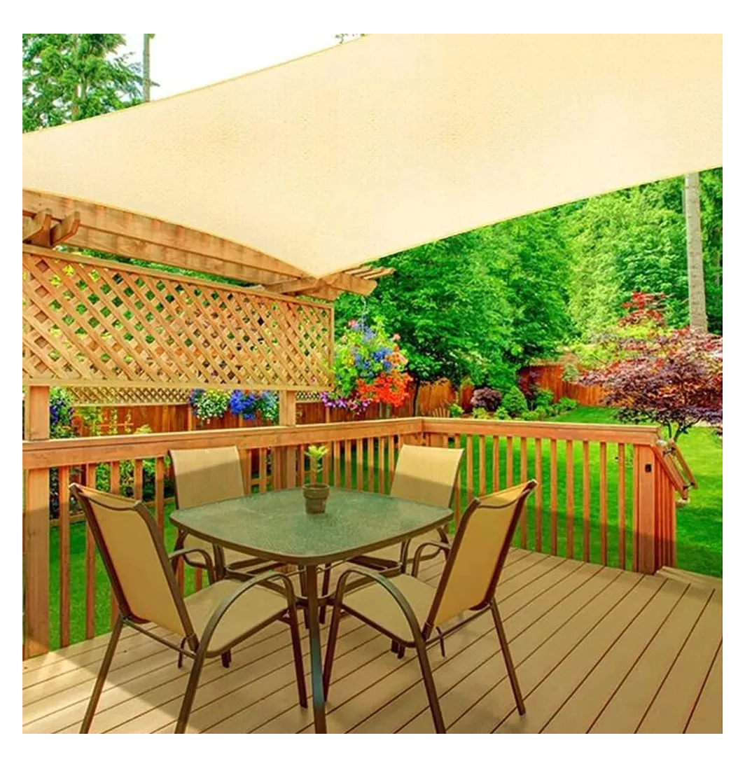 Foto 5 | Malla Sombra Exteriores Con Cuerda  Lab.g 6 X 4 M 95% Uv Beige