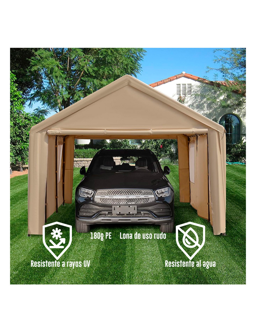 Foto 3 pulgar | Toldo De Uso Rudo Vanlig 6x3 Mts Carpa Para Auto Fiestas Eventos Color Beige