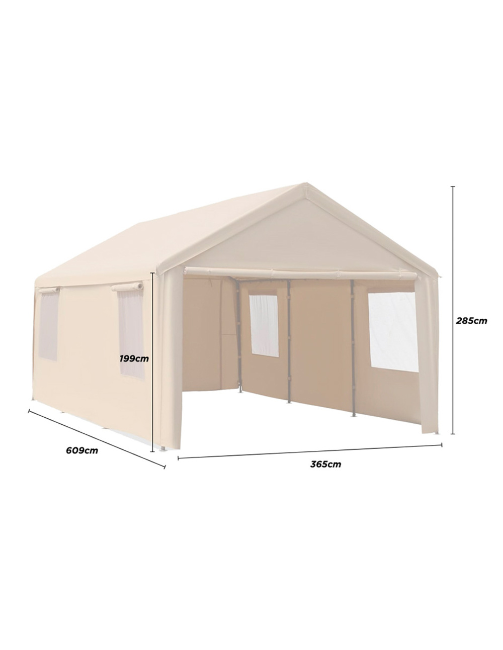 Foto 6 pulgar | Toldo De Uso Rudo Vanlig 6x3 Mts Carpa Para Auto Fiestas Eventos Color Beige