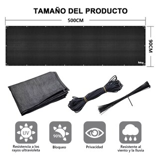 Foto 3 | Cubierta De Valla De Pantalla De Privacidad Para Balcón 5 M Belug Negro