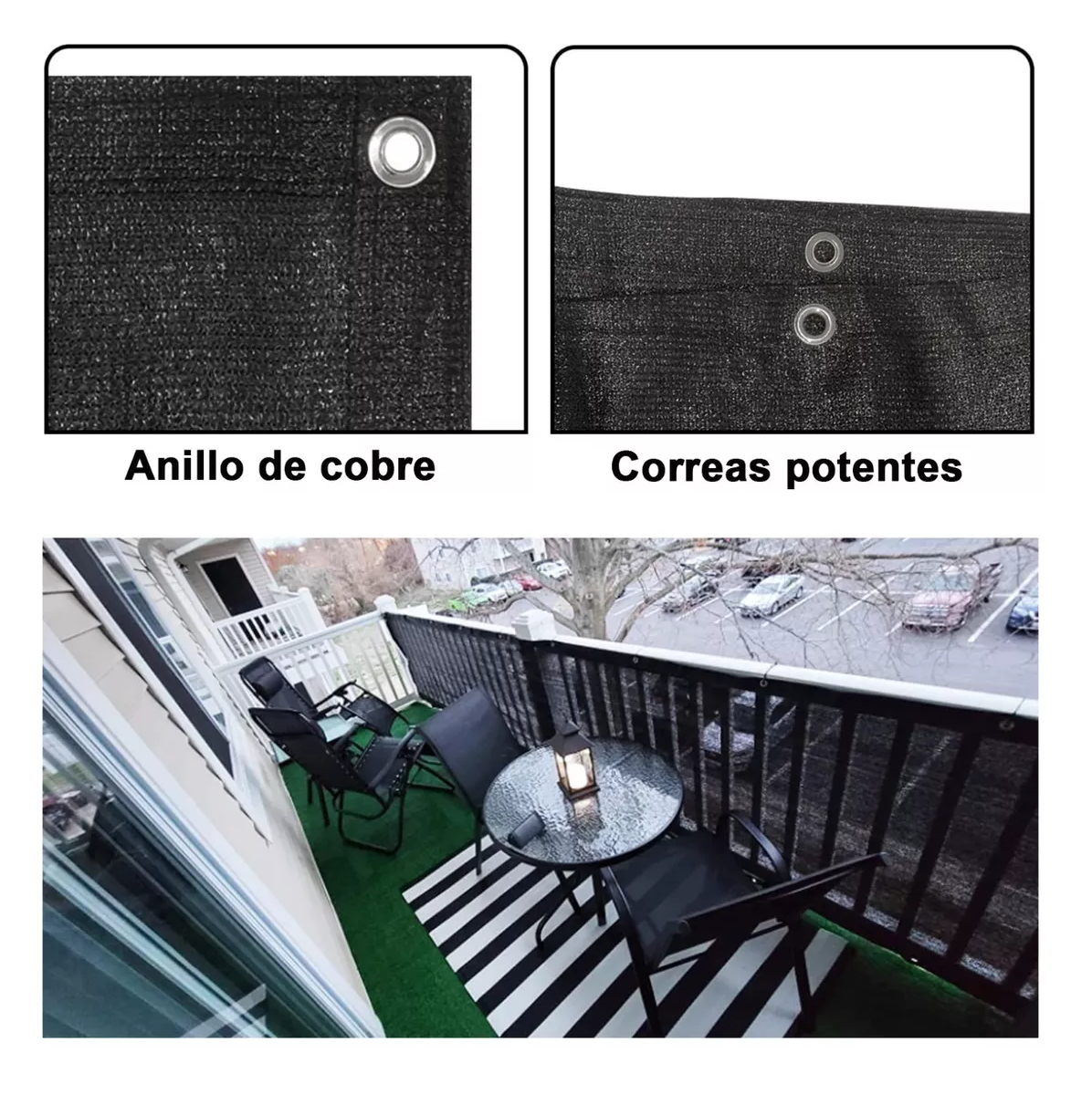 Foto 5 pulgar | Cubierta De Valla De Pantalla De Privacidad Para Balcón 5 M Belug Negro