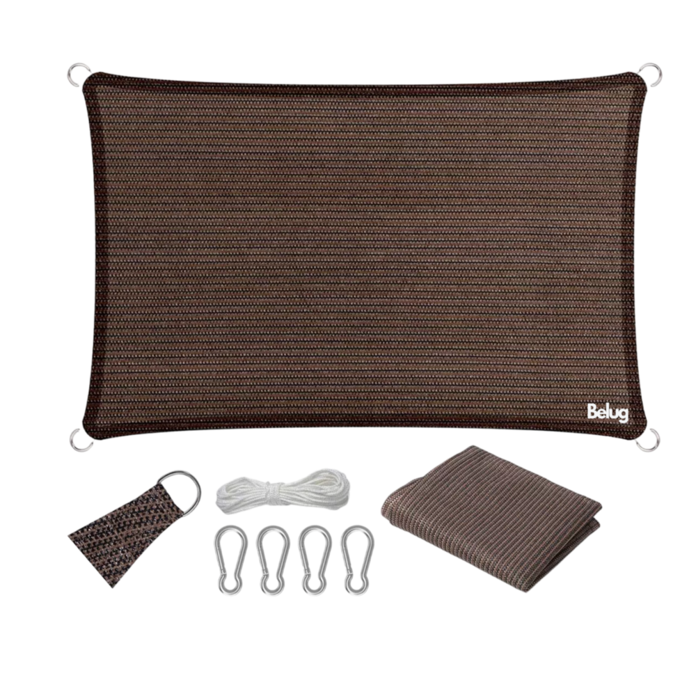 Malla Sombra 3*4 M 90% Raschel Para Jardín Reforzada Espesar, Belug Café