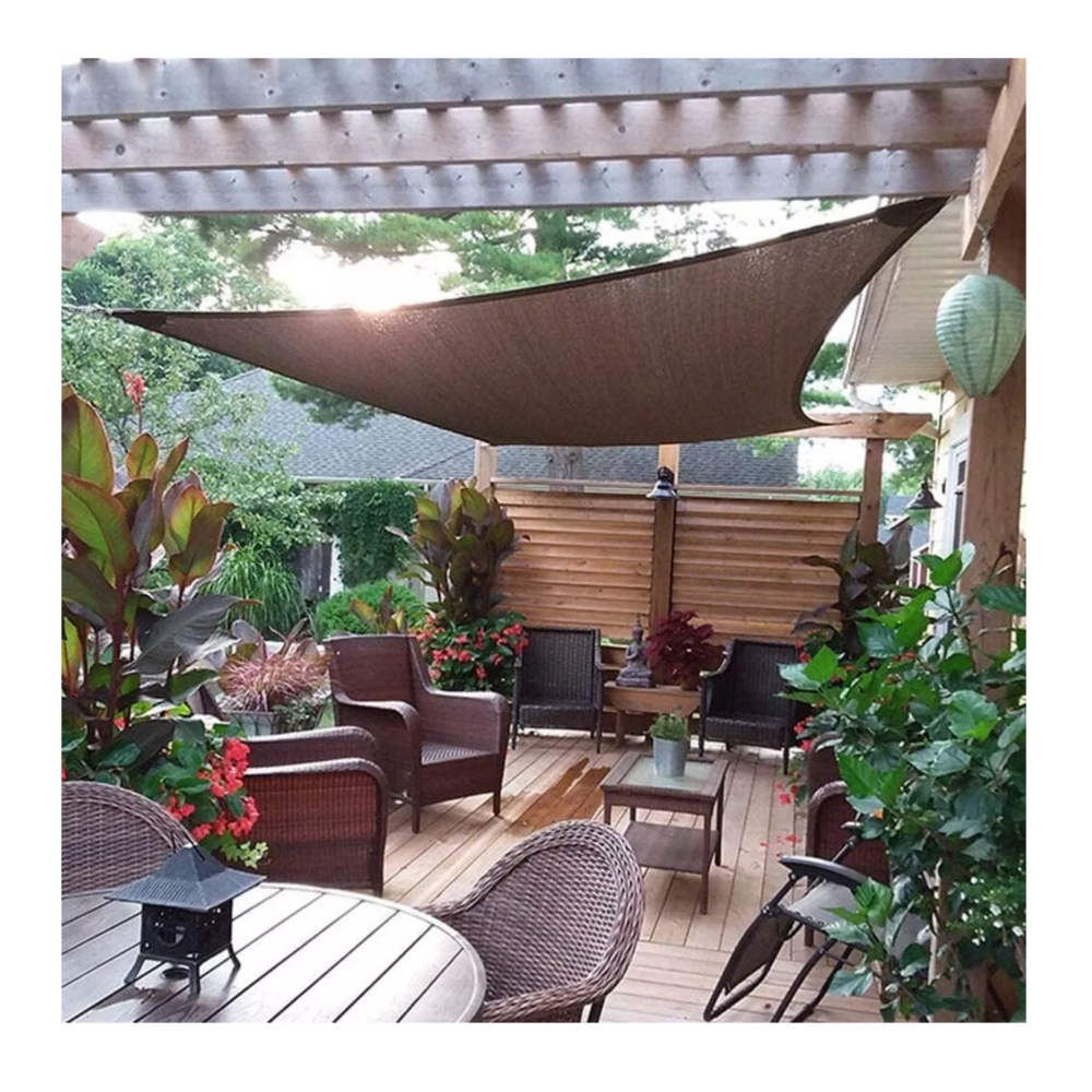 Foto 3 | Malla Sombra 3*4 M 90% Raschel Para Jardín Reforzada Espesar, Belug Café