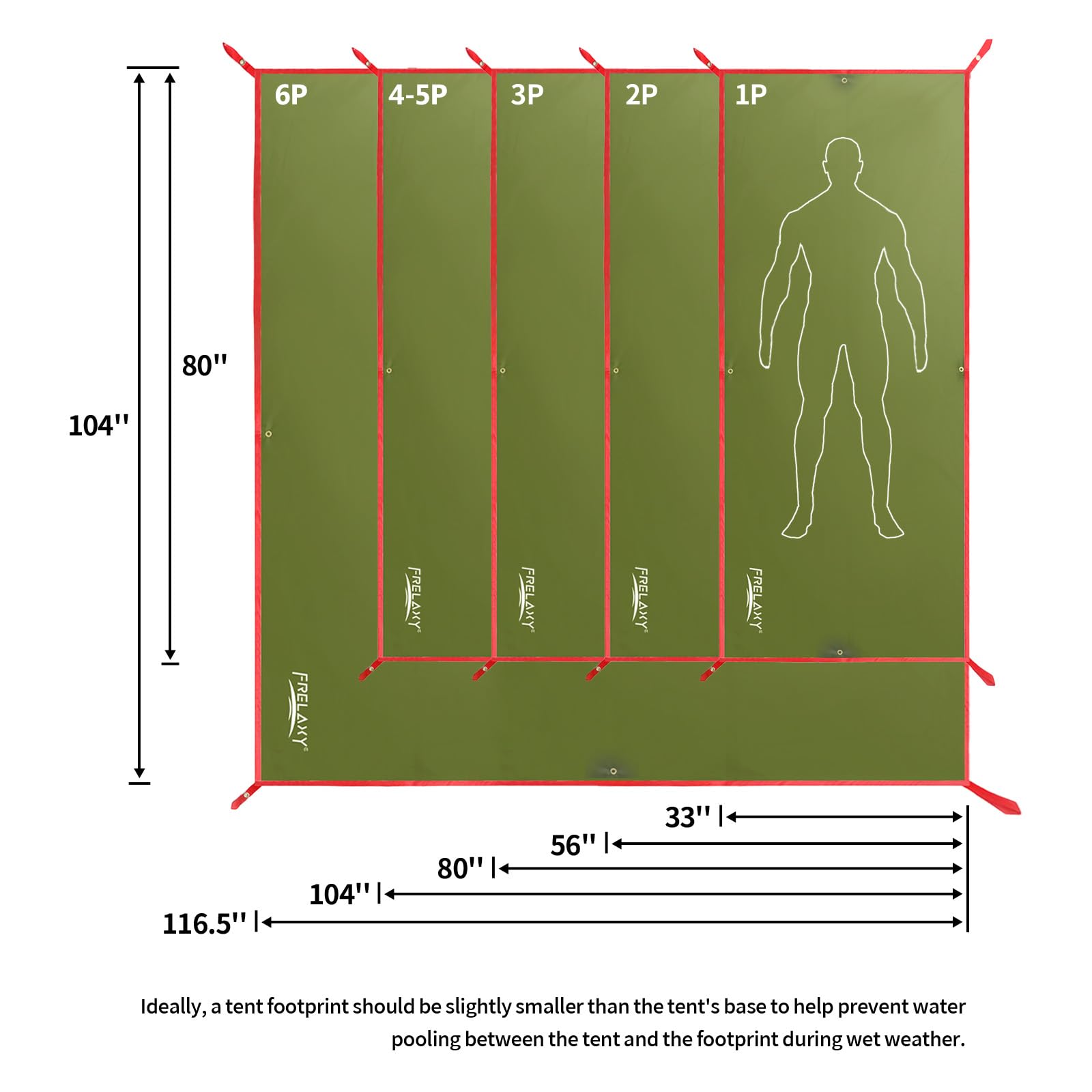 Foto 3 pulgar | Lona Impermeable Para Acampar Tent Footprint Frelaxy, 320 G, 200 X 200 Cm - Venta Internacional.