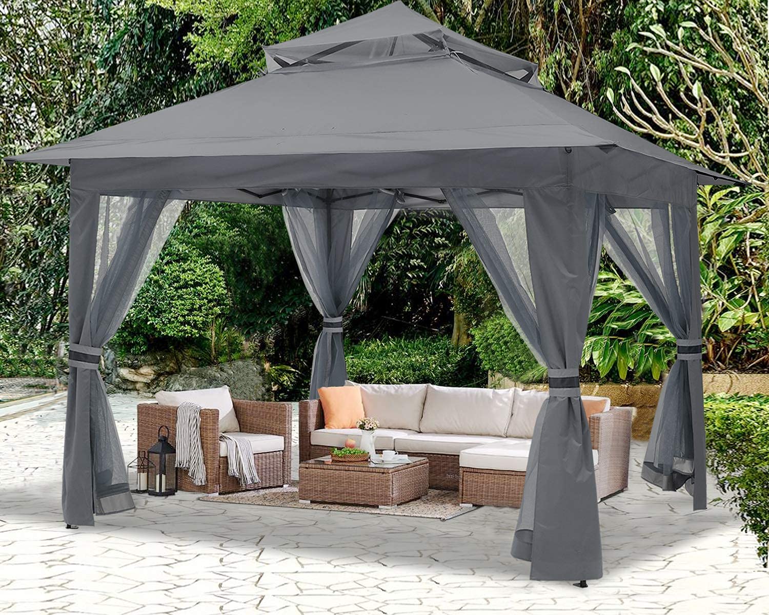 Foto 7 pulgar | Toldo Plegable Para Exteriores Gazebo Abccanopy De 4 X 4 M Con Mosquitera - Venta Internacional.